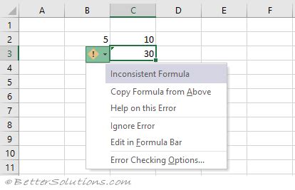 excel cells showing formula not result|Fix an inconsistent formula .